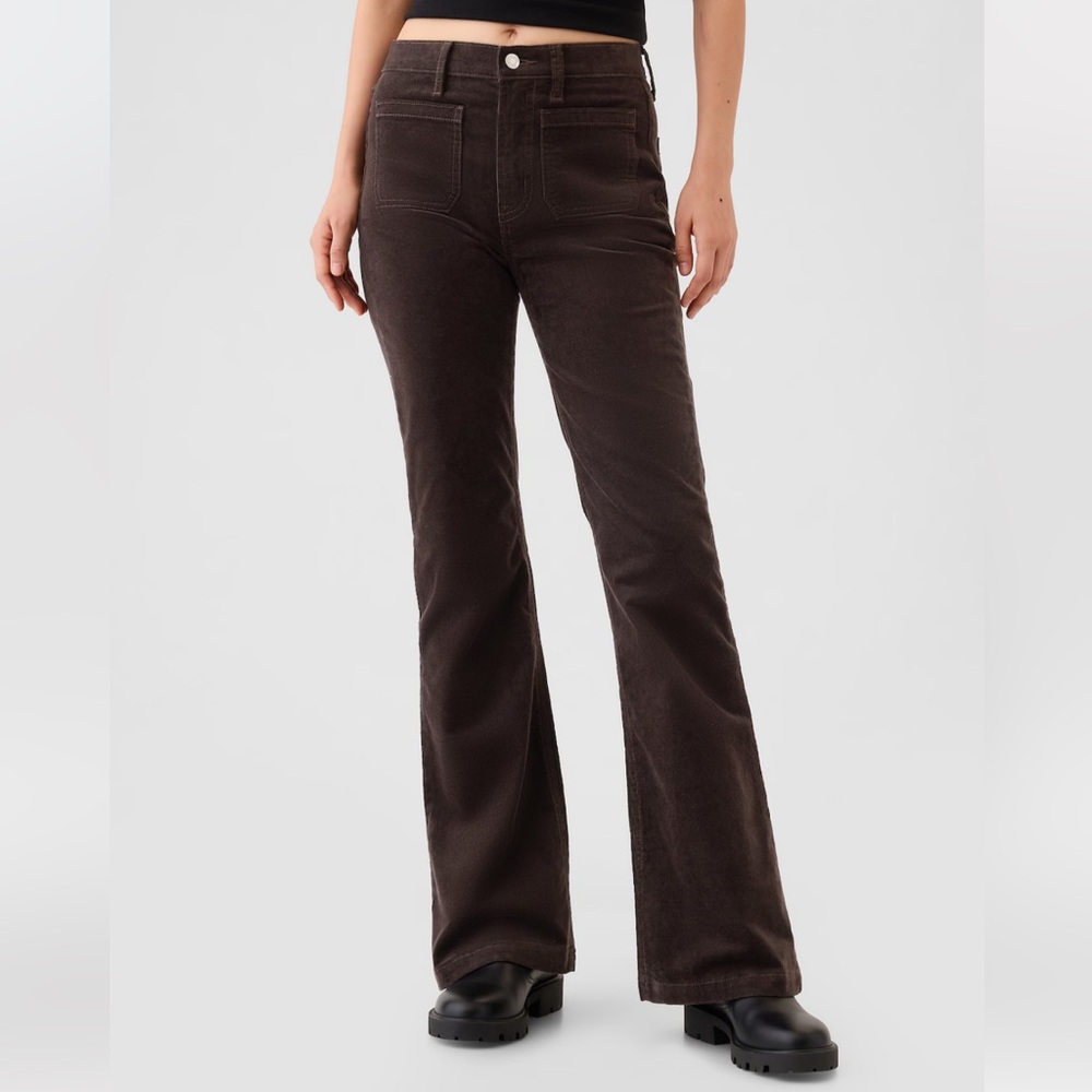 brown Corduroy Flare Pants